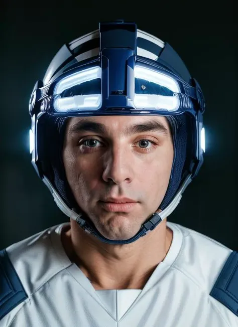 ck1  close up  Portrait photo of  man  in a (Wearing an Astro-Guard Helmet, a robust white design with an enlarged opaque visor, accented with blue luminous stripes along the sides.), intricate, (cloth [dark grey]), elegant, sharp focus, photo by greg rutkowski, soft lighting, vibrant colors, masterpiece, ((new york city)), detailed face
  <lora:CosmoKramer:.75>  <lora:more_details:0.2>  <lora:detailed_eye:.5>