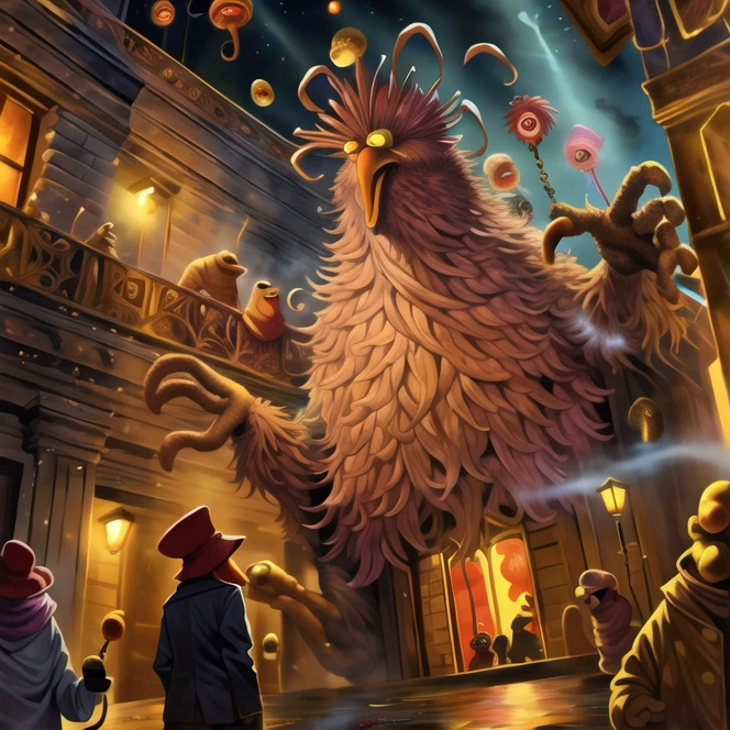 <lora:Hastur:.65> <lora:Muppets:1.1> MuppetManiaAI, hastur, king in yellow attends the theater, high quality, highres, sharp details, amazing award winning composition and masterpiece, rule of thirds, light particles,