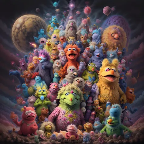 <lora:Muppets:1> MuppetManiaAI psychedelic magic