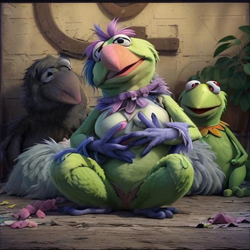 <lora:Muppets:0.5>, MUPPETMANIAAI:0.1, a muppet with very nice tits, <lora:Rio Diffusion V1:0.5>