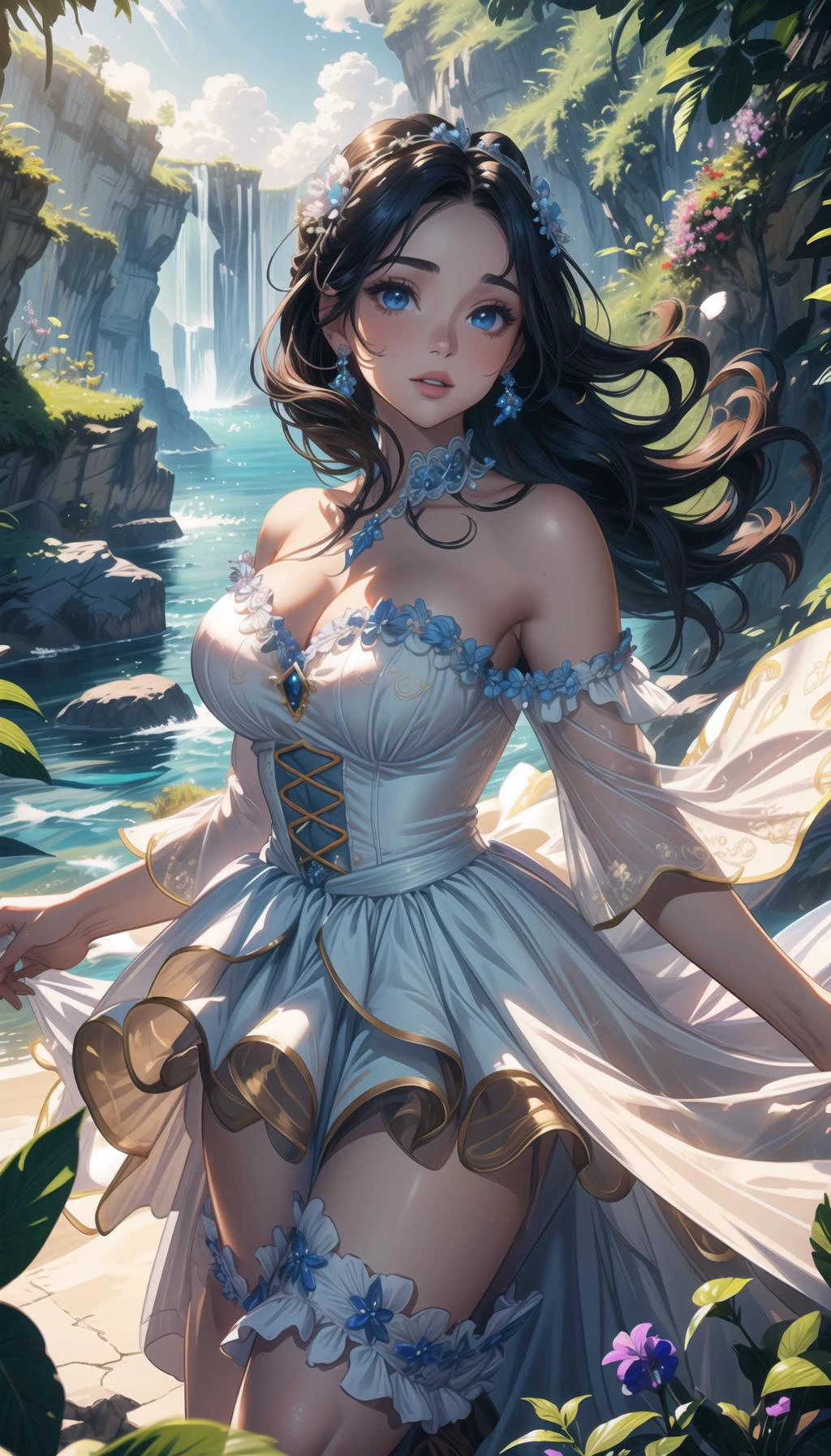 professional art of a cute girl, girl stay on the large cliff, extrim full shot, side-bottomview, Haute_Couture, edgCloud, wearing a Haute_Couture edgHC_dress made of clouds, fur coat, winter clothes, hight heels, long hair, sapphire eyes, wind in hair,
<lora:PAseer-SD15-LCM Quick:0.8>, <lora:edgLycorisCloud:0.8>, <lora:fromBelowV1.2:0.8>