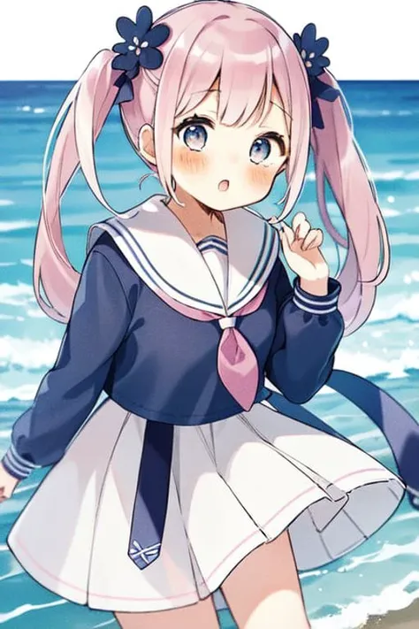1girl, solo, blush, pink hair, twintails, serafuku, scenery, flower, ocean,
<lora:ShanoPirika_Style:0.9>