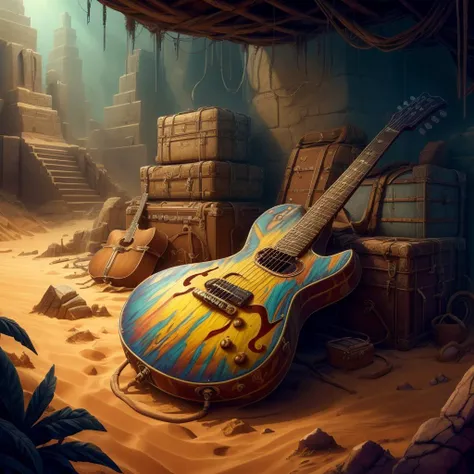 <lora:ExpeditionStyle:1>ExpeditionStyle guitar, colorful, desert environment, treasure seeking, <lora:add_detail:0.5>, (Masterpiece:1.3) (best quality:1.2) (high quality:1.1)
