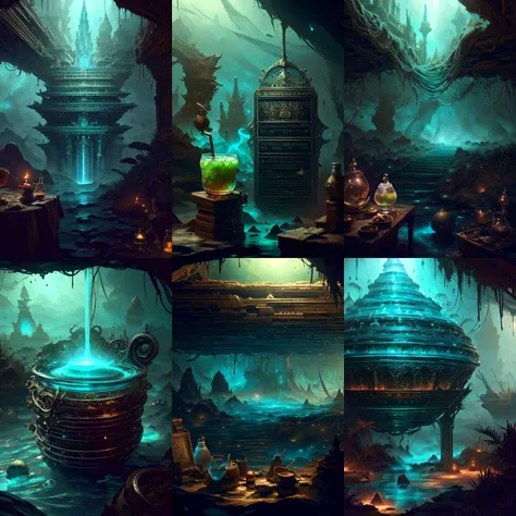 (otherworldly, otherworldly atmosphere, otherworldly appearance), highly insanely detailed, masterpiece, top quality, best quality, highres, 4k, 8k, RAW photo, <lora:ExpeditionStyle:1>, (ExpeditionStyle drink:1.6), (fantasy world)