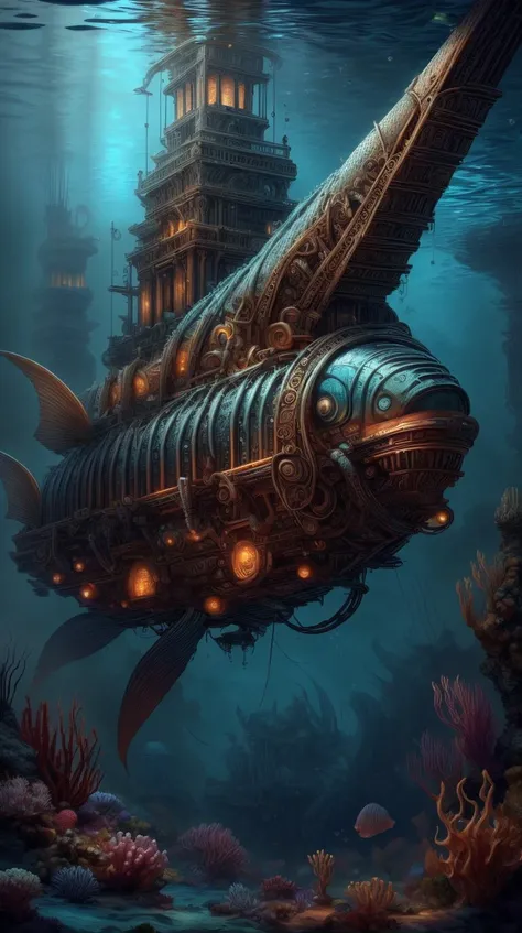 <lora:ExpeditionStyle:1>ExpeditionStyle  (focus on character:1.1),  solo, (full body:0.6), looking up, detailed background, detailed face, (<lora:FishyMagic:0.6> scifi,  fishytech theme:1.1), glowing eyes, mystical atlantean, aquatic ,  fins, scale pattern,   wearing aquatic armor,  underwater jewelry, aquatic tattoos, bubbles, dynamic pose, weightless, drifting, underwater vegetation, under the sea, underwater,   mythical aura,   sunken buildings, advanced technology, atlantis, underwater volcano in background, vibrant exotic fauna, surrounded by (jellyfish:0.8), translucence, glowing vegetation, mystical atmosphere, adventurous <lora:LowRa:0.6>  <lora:add_detail:0.75>, (Masterpiece:1.3) (best quality:1.2) (high quality:1.1)