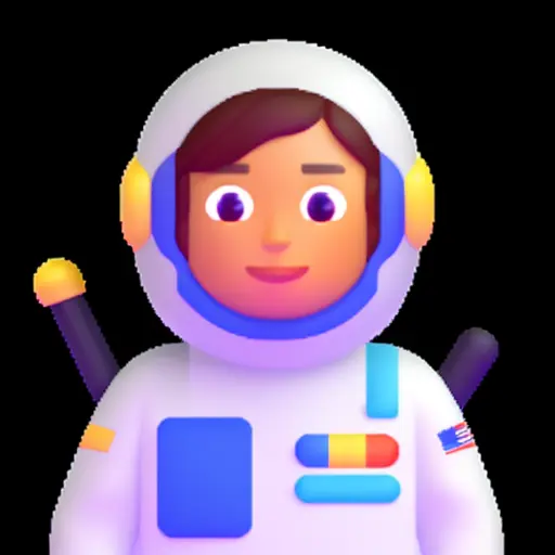an astronaut emoji, msfluentui style