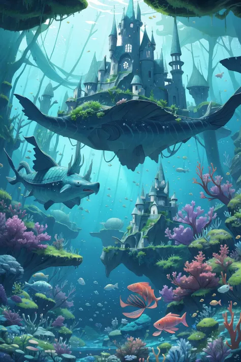 masterpiece,best quality,fantasy,underwater,landscape