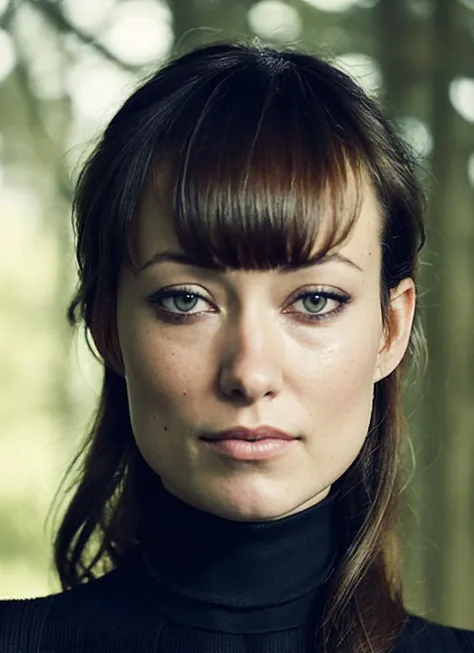 A stunning intricate full color portrait of (sks woman:1), wearing a black turtleneck, epic character composition, by ilya kuvshinov, alessio albi, nina masic, sharp focus, natural lighting, subsurface scattering, f2, 35mm, film grain, <lora:locon_olivia_v1_from_v1_64_32:1.3>