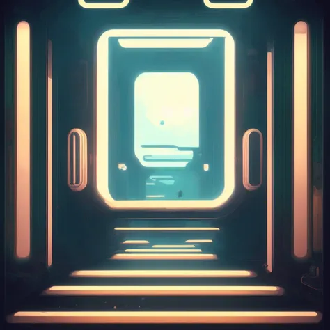 sci fi corridor, (HyperDrive:0.5), (style by JovianSociety:1)