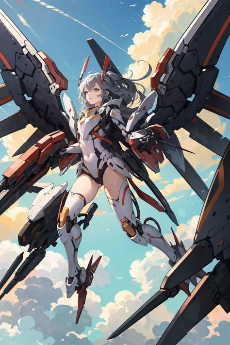 <lora:mecha_v1:0.6>, mecha,1girl, full body, <lora:mechanical_wings-000007:1>, mechanical_wings, thrusters,sky,cloudy sky,, (masterpiece, best quality, high quality, highres, ultra-detailed),