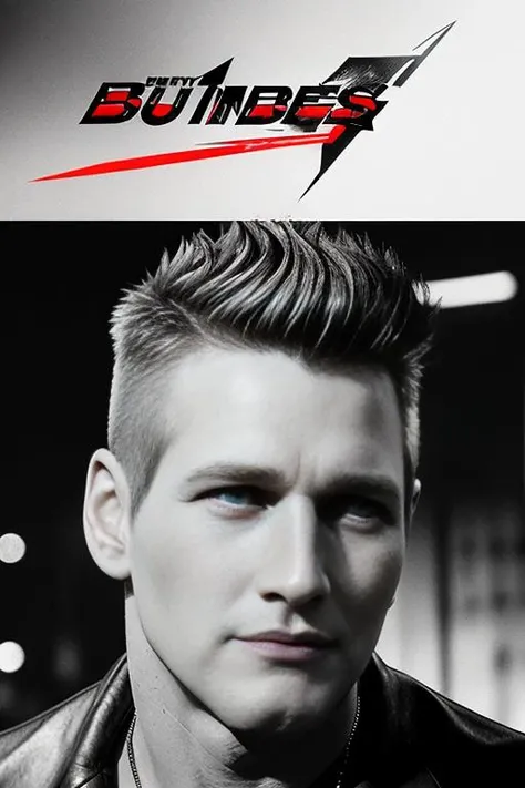portrait, headshot, photo, highly detailed, Paul Newman, retro, ((spiked punk hair, lines shaved in, shaved sides, )), (blade runner, cyberpunk, cybernetics), <lyco:Paul Newman:1.0>