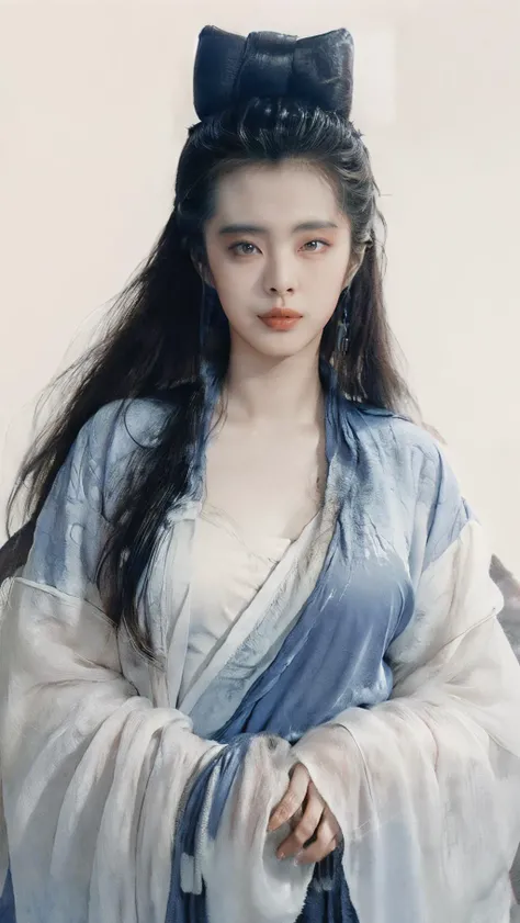 <lora:niexiaoqian-v2-000005:0.8>,<lora:niexiaoqian-v1:0.6>,<lora:niexiaoqian-v2-000003:0.2>,niexiaoqian,wangzuxian,
<lora:Freehand_Brushwork:0.1>,<lora:anxiang:0.2>,<lora:bg_imgs-10:0.2>,bg_imgs,
(Green robe:1.5),
chignon,solo,1girl,long hair,fairy,realistic,chinese clothes,hanfu,hair bun,lips,parted lips,looking at viewer,upper body(simple background:1.2),(white background:1.3),, best quality , masterpiece, illustration, an extremely delicate and beautiful, extremely detailed ,CG,unity,8k wallpaper, Amazing, finely detail, masterpiece, best quality,official art,extremely detailed CG unity 8k wallpaper,absurdres, incredibly absurdres, huge filesize , ultra-detailed, highres, extremely detailed,beautiful detailed girl, extremely detailed eyes and face, beautiful detailed eyes,light on face,
