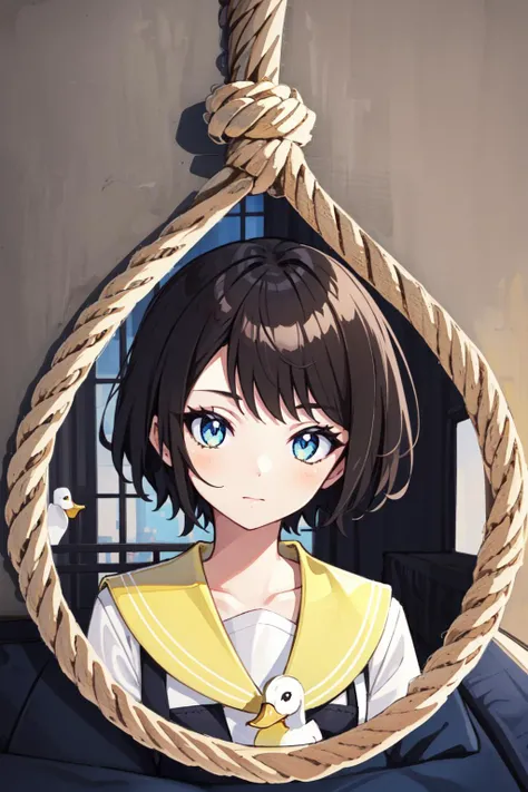 best quality, intricate details,
1girl, <lora:oozoraSubaruHololive_v2SpecialEdition:0.8> (white duck, yellow bill:1.5)
<lora:MEMENoosePortal_v1:0.8> noose portal, noose,