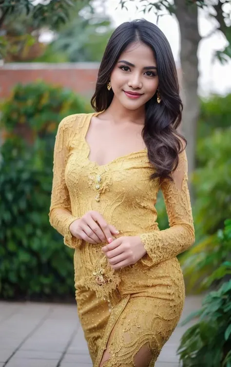 cute girl posing, fashion model, 1girl, (looking at viewer:1.2), big smile, 
(cute face), big breast, mature body, perfect face, (full body:1.4),
(photo background), (on the street), wide shot,
beautiful face, (detailed eyes, detailed lips, detailed nose), detailed fingers, ((perfect anatomy:1.4, extremely detailed face:1.3)), clear skin, clear face, (realistic skin tone, realistic skin texture:1.2), realistic hair, masterpiece, best quality, highly detailed, DSLR, (8K, UHD), (realistic, photorealistic:1.4),  
 <lora:(outfit)balinese_v10:1>