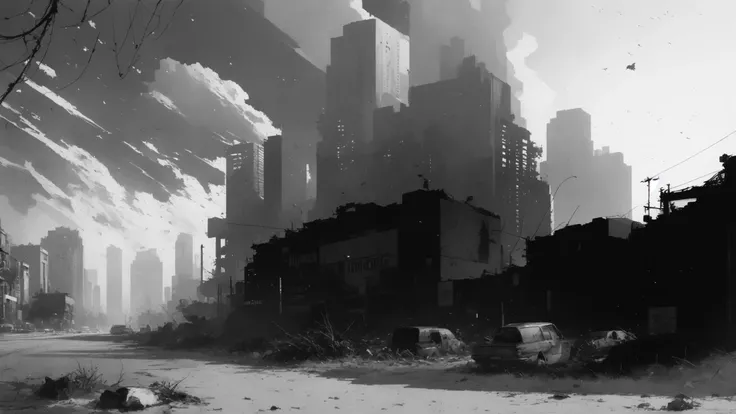 (landscape),
fairground, ruined overgrown cityscape, haunting, beautiful epic film noir, beautiful epic Film Noir, epic black and white SHADOWS, by Andre Kohn, Carne Griffiths, Guido Crepax, and Milo Manara, masterpiece, 32k resolution, molecular precision, cold, frost, bleak, bone, intricate, grim,
(rfktr_bontrex-150:0.45), (RFKTR_rootrex:0.65),
<lora:LIGHTING_epiNoiseoffset_v2:0.75>
<lora:add_detail:-0.5>