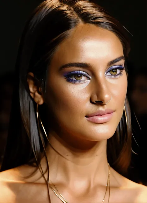 modelshoot style, raw photo of a supermodel sks woman wearing shimmering clothes walking on the ramp at milan fashion show, tattoos, 8k, intricate details, detailed face and eyes,(rendered eyes) <lora:epiNoiseoffset_v2:1>, <lora:locon_shailene_v1_from_v1_64_32:1.3>