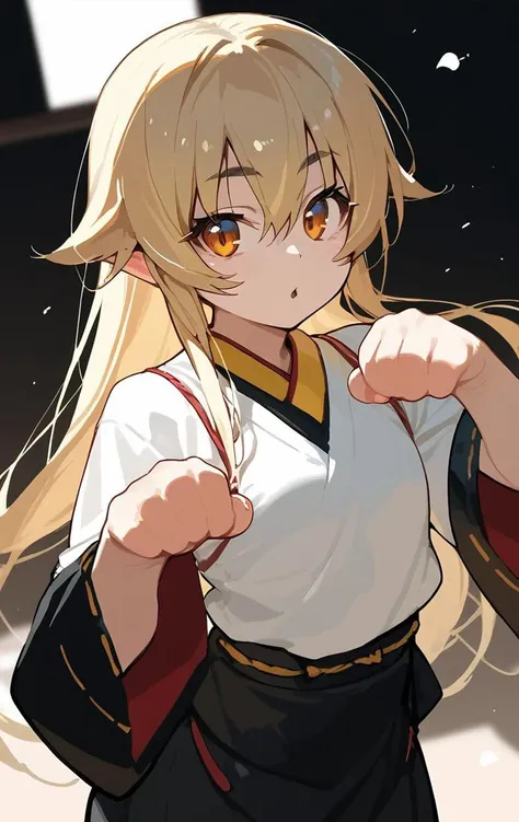 paw pose, score_9, score_8_up, score_7_up, score_6_up, <lora:PONY_character_ashikaga_chachamaru:1>,ashikaga_chachamaru,blonde hair
