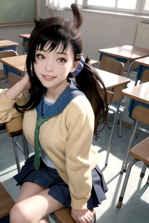(masterpiece,best illustration),1girl, ((1boy)), school uniform, detailed face, classroom, (photorealistic:1.2),realistic
BREAK
1girl,onodera haru,school uniform, pleated skirt,sexy pose,white socks,standing, smile,sitting,