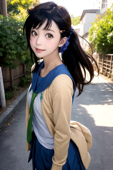masterpiece, best quality, absurdres,,outdoors,(photorealistic:1.2),realistic
BREAK
1girl ,smile,blush,onodera haru,fulbody,school uniform,, Closeup face portrait, smooth soft skin, beautiful eyes, intricate colored hair, symmetrical, anime wide eyes, soft lighting, detailed face, by makoto shinkai, stanley artgerm lau, wlop, rossdraws, concept art, digital painting