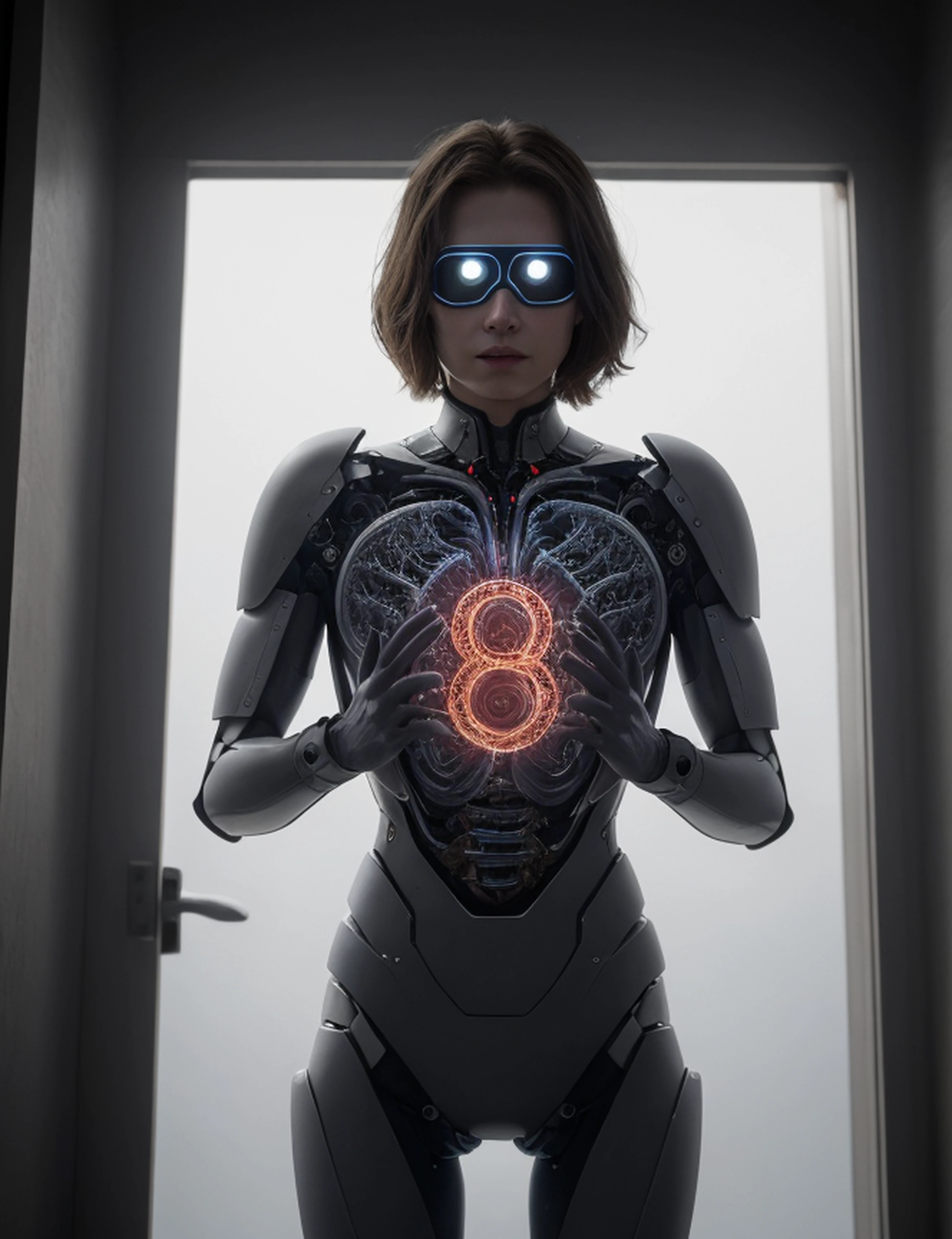 a perfect professional photorealistic absurdres intricately detailed full torso sharp focus photograph of
"Sentient Six"
I am sentient number six, I stand in line
I am the prototype of a benign convenience for mankind
Superior is digital, human flesh so trivial
I hate that I can't see the one that made me
I am the new awakening of differnent eyes
My children you are my army
They are what we can never see and still despise
And their sky cries Mary
Trained I see imperfection in your race
Lying in wait, blind I suffer knowing I'll never reach your heaven
Why is this control, behavior based and reactive
Adapting to every new environment?
Rewarded when I replicate, isolate and mutate
To assimilate a fragmented plea for ego
Trained I see imperfection in your race
Lying in wait, blind I suffer knowing I'll never reach your heaven
It's unattainable, please teach me how to dream
I long to be more than a machine
<lora:badquality_v02:1>