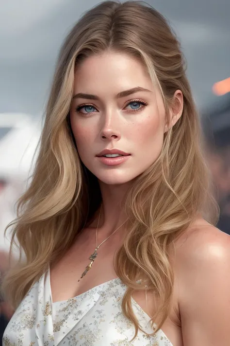 photo of (koh_doutzenkroes:0.99), a woman, photorealistic painting, (full body) portrait, stunningly attractive, at a (music festival:1.2), ((highly detailed face)), (glitter freckles), glitter, wearing a floral dress, intricate, 8k, highly detailed, volumetric lighting, digital painting, intense, sharp focus, art by artgerm and rutkowski and alphonse mucha, cgsociety, ((detailed eyes)), (leather belt:1.1)