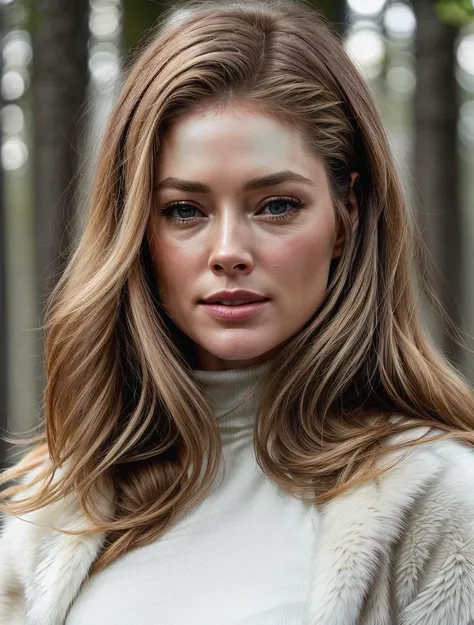 beautiful woman (koh_doutzenkroes:.99), beautiful hair, winter forest, elegant, snowing, natural skin texture, (fashionable fur coat), (turtleneck), sunset, cute smile, (Looking back over shoulder), 24mm, 4k textures, soft cinematic light, adobe lightroom, photolab, hdr, intricate, elegant, highly detailed, sharp focus, ((((cinematic look)))), soothing tones, insane details, intricate details, hyperdetailed, low contrast, soft cinematic light, exposure blend, hdr, faded, <lora:more_details:.6>, <lora:wowifierV3:.6>