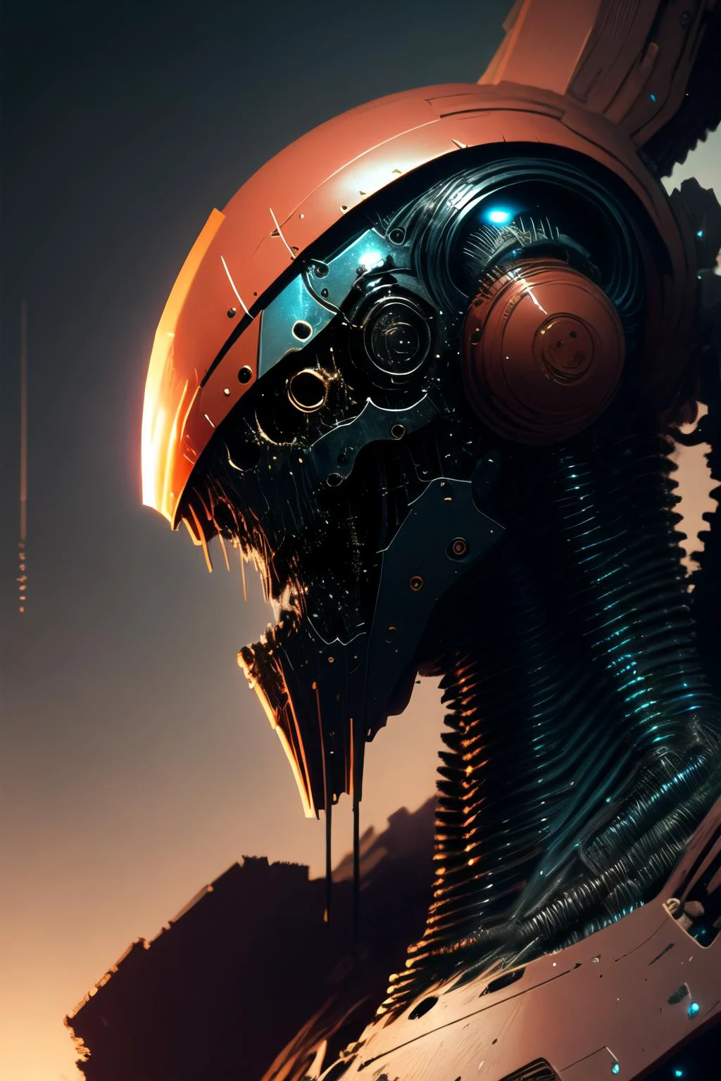 cyberpunk cyborg, hard surface, <lora:Hardsurfacev1:1>
