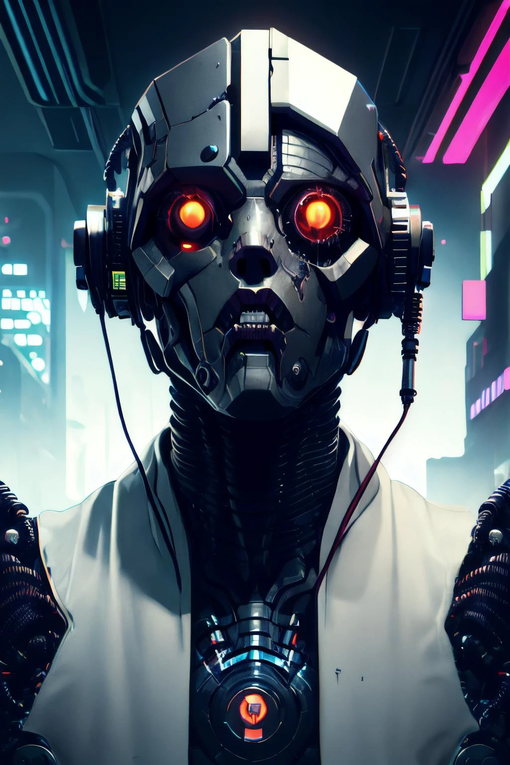 cyberpunk cyborg, hard surface, <lora:Hardsurfacev1:1>