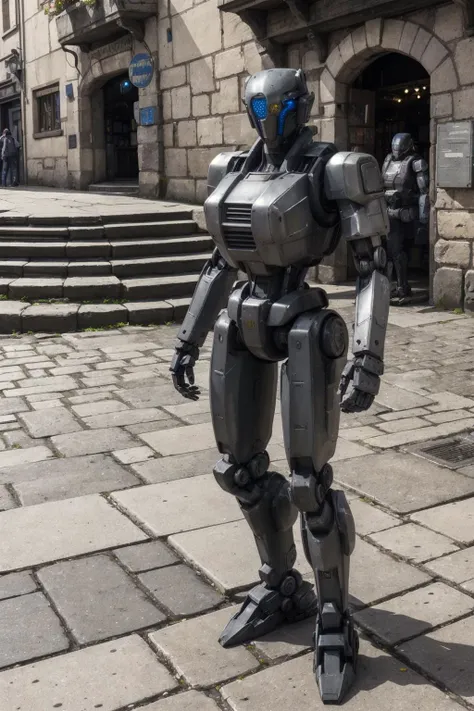 <lora:Hardsurfacev1:0.8> hard surface, <lora:Droid V2:0.5> robot, mecha, forgetting the tickets to a concert, A bustling marketplace in a medieval town, with cobblestone streets and lively merchants,