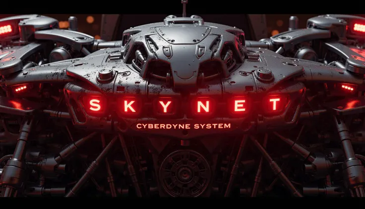 a_skynet_cyberdyne_systems_craft, the image is featuring a text that reads:"SKYNET CYBERDYNE SYSTEMS" in red letters.
16k, high-difinition, 32-Bit-high color, high-resolution, high-fidelity, high-quality, ultra HD, super-resolution, enhanced detail, crystal clear, high-definition color, high-definition texture, sharpness boost, perfect imperfection, masterpiece,