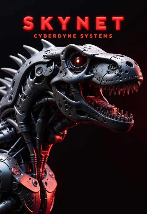 a_skynet_cyberdyne_systems_craft, the image is featuring a cyberdyne T-REX, with a text that reads:"SKYNET CYBERDYNE SYSTEMS" in red letters.
16k, high-difinition, 32-Bit-high color, high-resolution, high-fidelity, high-quality, ultra HD, super-resolution, enhanced detail, crystal clear, high-definition color, high-definition texture, sharpness boost, perfect imperfection, masterpiece,