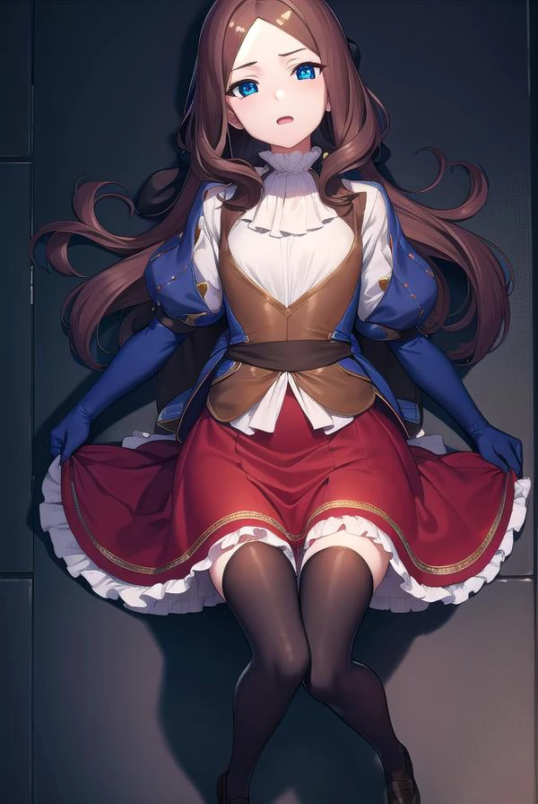 leonardodavinci, <lora:leonardodavincirider-lora-nochekaiser:1>,
leonardo da vinci rider, blue eyes, brown hair, long hair, parted bangs, <lora:talkmouth_E_v100:1>, open mouth,
BREAK black footwear, brown jacket, elbow gloves, gloves, jacket, loafers, metal gloves, pantyhose, red skirt, shoes, skirt, puffy sleeves, thighhighs, blue thighhighs,
BREAK looking at viewer, fully body,
BREAK indoors, classroom,
BREAK <lyco:GoodHands-beta2:1>, (masterpiece:1.2), best quality, high resolution, unity 8k wallpaper, (illustration:0.8), (beautiful detailed eyes:1.6), extremely detailed face, perfect lighting, extremely detailed CG, (perfect hands, perfect anatomy),