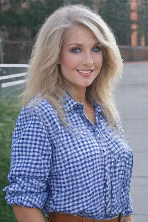 h34th3rth0m4s woman, face, realistic, highly detailed, cinematic, checkered blouse, outside,
<lora:LoHA_h34th3rth0m4s_limitlessvision_v30_SD1.5_231210:1>