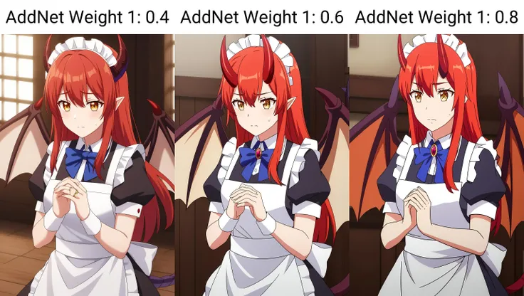 girl succubus with devil horns ((short blue hair)), beautiful face, cute face, smiling lewd, big boobs, wearing white shirt and pleated black skirt with black pantyhose, standing with legs apart, hands on her hips, view from below, abstract red background, ultra high resolution, crispy clear image, masterpiece ((character sheet style)), (2 poses)