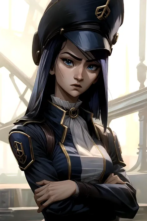 <lora:add_detail:1>, <lora:GoodHands-vanilla:1>, <lora:caitlyn-02:1>, c41tlyn, 1girl, uniform, hat,