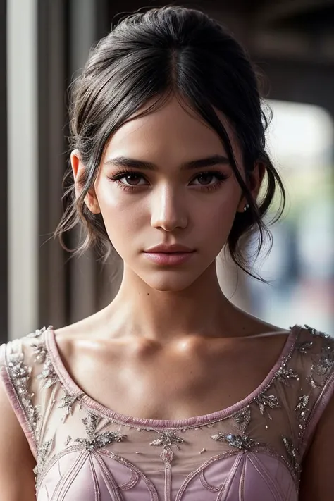 photo of beautiful (brmarqu3z1n3:0.99), a woman in a (movie premiere gala:1.1), perfect hair upsweep updo, wearing Pastel Pink (school uniform:1.1),  ((Skinheads:1.1)), (seductive pose), modelshoot style, (extremely detailed CG unity 8k wallpaper), professional majestic (photography by  diane arbus:1.1), (Kodak PIXPRO FZ152 16MP Digital Camera), 24mm, exposure blend, hdr, faded, extremely intricate, High (Detail:1.1), Sharp focus, dramatic, soft cinematic light, (looking at viewer), (detailed pupils), (upper body), 4k textures, elegant, ((((cinematic look)))), soothing tones, insane details, hyperdetailed, low contrast