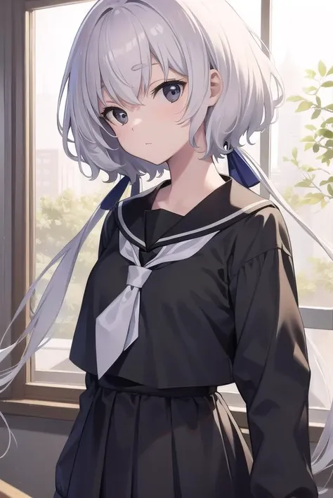 junkokonno, <lyco:junkokonno-lyco-nochekaiser:1>,
junko konno, low twintails, (black eyes:1.5), twintails, white hair,
BREAK sailor dress, serafuku, skirt, school uniform, white necktie, necktie, long sleeves,
BREAK looking at viewer, full body,
BREAK indoors, classroom,
BREAK <lyco:GoodHands-beta2:1>, (masterpiece:1.2), best quality, high resolution, unity 8k wallpaper, (illustration:0.8), (beautiful detailed eyes:1.6), extremely detailed face, perfect lighting, extremely detailed CG, (perfect hands, perfect anatomy),