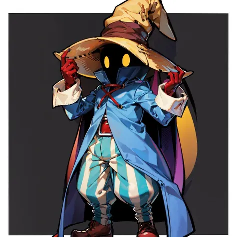 wideshot, full body, 1girl, bmcostume, black face, yellow eyes,
<lora:BlackMageCostumeV1:1>