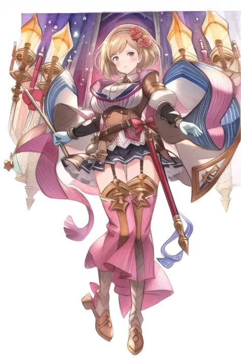 Artlist_Milli-Liter,
(watercolor style),(ink style), (sketch  style),
hand-painted lines, Edge line, ink mark, Pencil line, 
Granblue Fantasy,Djeeta,
sexy,lewd,
(solo),1girl,delicate face,(cute,full body:1.0),climax,