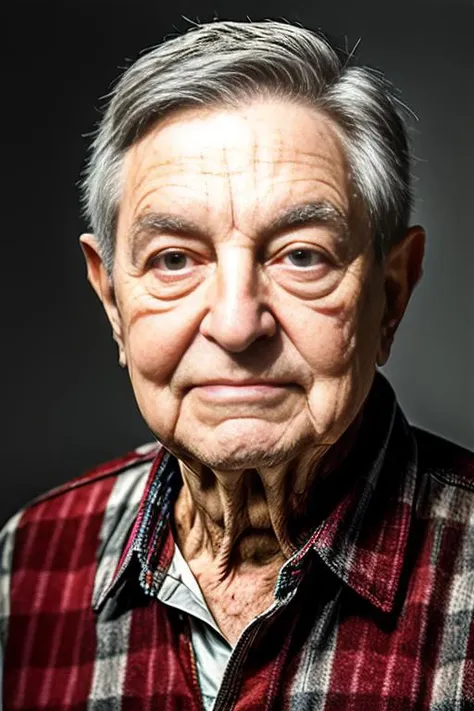 RAW photo mugshot of 50r05 wearing overalls and flannel shirt, farmer