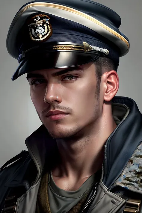 Closeup, Hyper Real theme, (Male US Marine:1.1), Concept Art, Chiaroscuro, High-Quality, Ray Tracing Ambient Occlusion, Maximalist, Downlighting, <lora:add_detail:0.8>