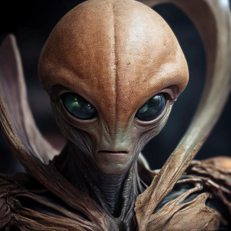 Realistic alien,, Masterpiece, award winning photo, extremely detailed, amazing, fine detail, extremely detailed eyes and face, nikon d850 film stock photograph 4 kodak portra 400 camera f1.6 lens rich colors hyper realistic lifelike texture dramatic lighting cinestill 800 tungsten, <lora:rMadArt3_NoiseOffset:1>