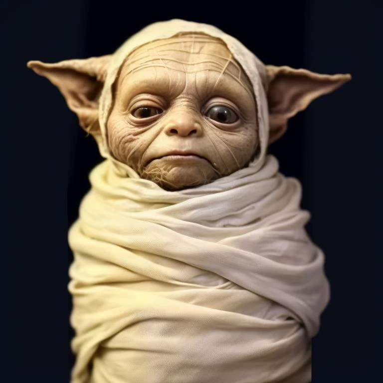 Mummified baby yoda,