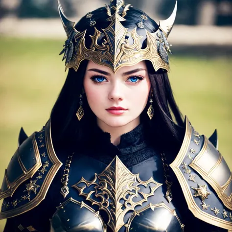 Masterpiece, high quality, 4K, beautiful design, shiny, from above, top angle, (redshift style:1.1), (analog style:1.1), sexy, realistic, photo shoot, professional, high contrast, European woman,[Elle Fanning|Lana Rhoades], 1girl, solo, expressive look, HDR, highest quality, sharp focus, looking at viewer, facing viewer, 8k, blue eyes, wearing WAR_glam armor, armor decorated with jewels, warrior armor, helmet, barbarian armor, final fantasy xiv setting, <lora:WAR_Glam:0.655>, (upper body closeup:1.2), (extreme closeup:1.2), face focus,