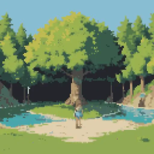 girl standing under a tree in an island, (masterpiece, top quality, best quality), pixel,pixel art,
<lora:pixel_f2:0.5>