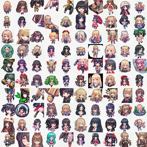 Pixel art, 1girl, cute, transparent background