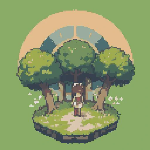 girl standing under a tree in an island, (masterpiece, top quality, best quality), pixel,pixel art,
<lora:pixel_f2:0.5>
