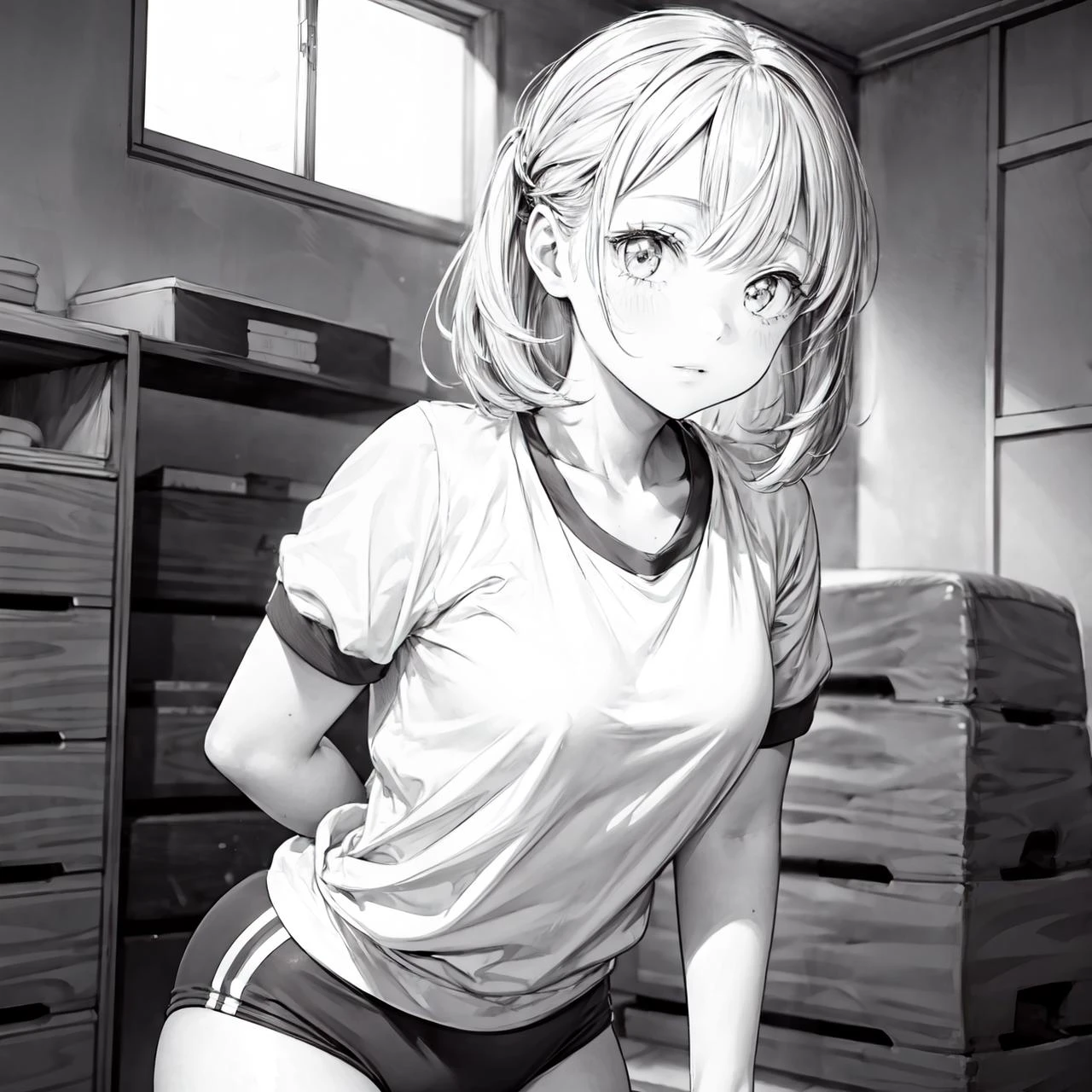 (masterpiece:1.2), (best quality:1.2), (extremely detailed:1.2)(ultra detailed), (1girl:1.4), <lora:trueBuruma_v26red:0.2> red buruma, red gym uniform, <lora:gym_storeroom_v0.1:0.8> gym storeroom,
<lora:add_detail:0.8>
<lora:animeoutlineV4_16:0.8> lineart, monochrome