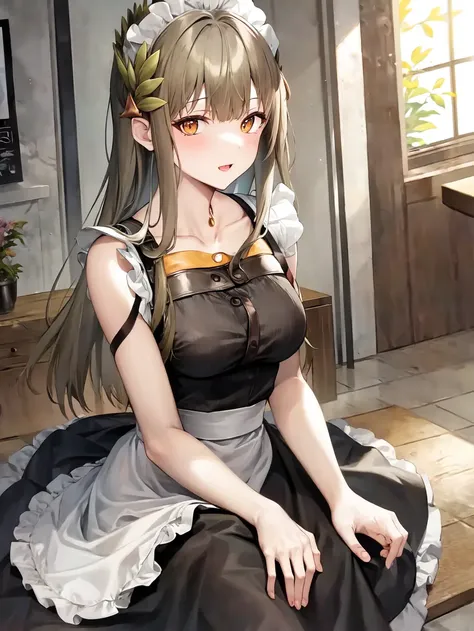 masterpiece, best quality, <lora:mue2-4:1>, maid, solo,