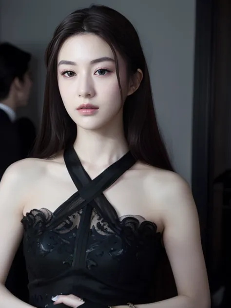 goyoonjung in black dress, hyper realistic lifelike texture dramatic lighting unrealengine trending on artstation,award winning photo,nikon RAW photo,8 k,Fujifilm XT3,masterpiece, best quality, realistic, photorealistic,ultra detailed,extremely detailed face, solo,1girl, standing, fashionable and trendy atmosphere, walk-in closet, designer clothing and accessories, high-end makeup products, and a stylish expression on her face,
<lora:goyoonjung-v1-1.5:0.77>